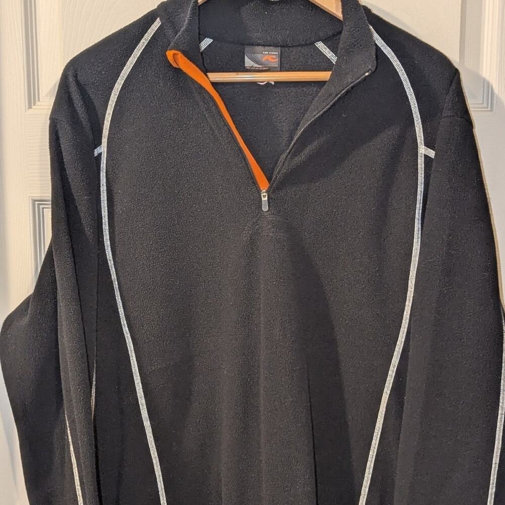 KJUS Jacket Fleece Pullover Mens XL Black Quarter 1/4 Zip Long Sleeve Thermal